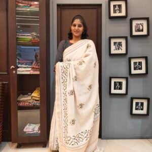 Linen Embroidery Saree