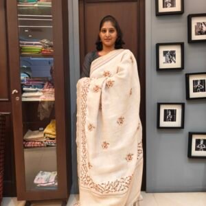 Linen Embroidery Saree