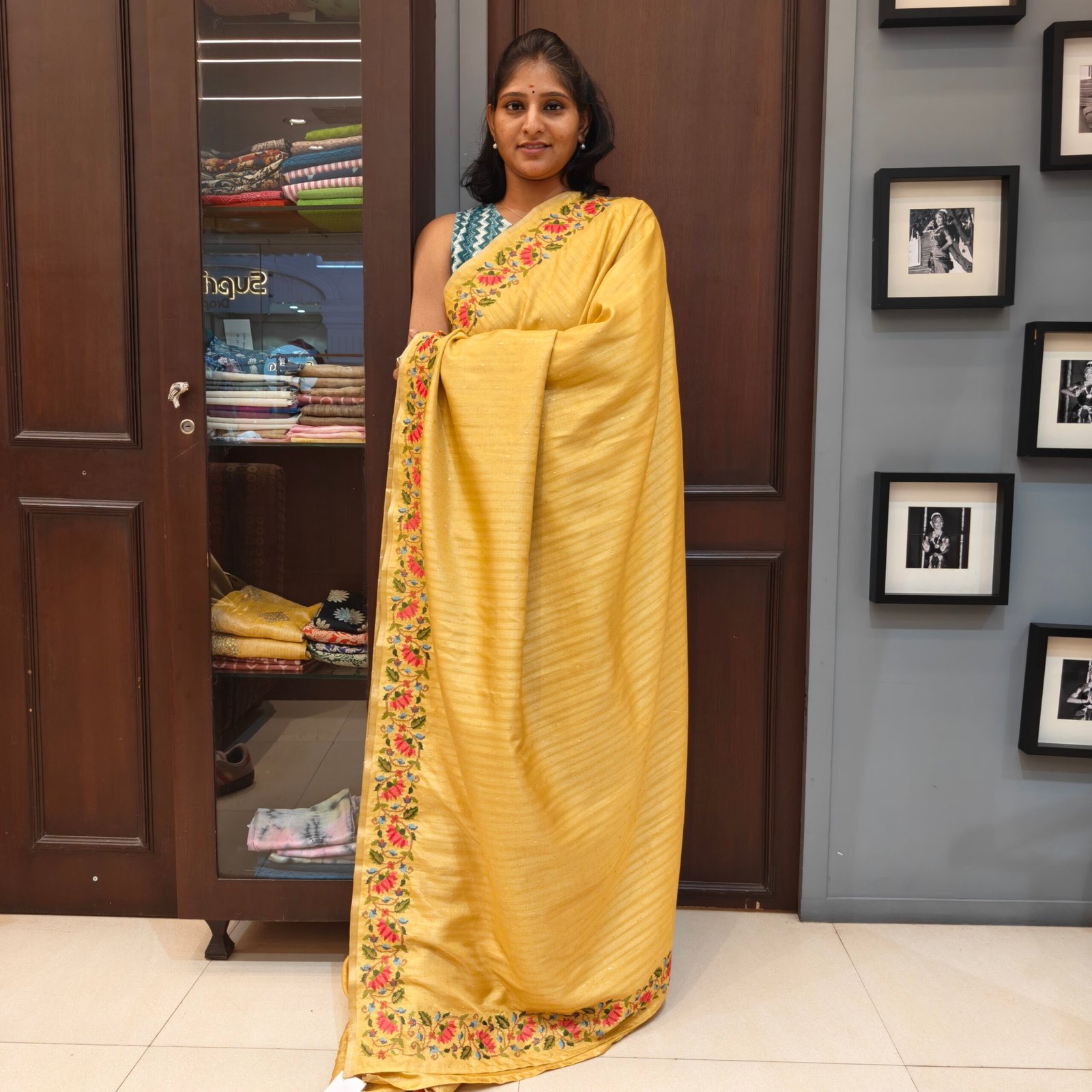 Embroidery Tussar Saree