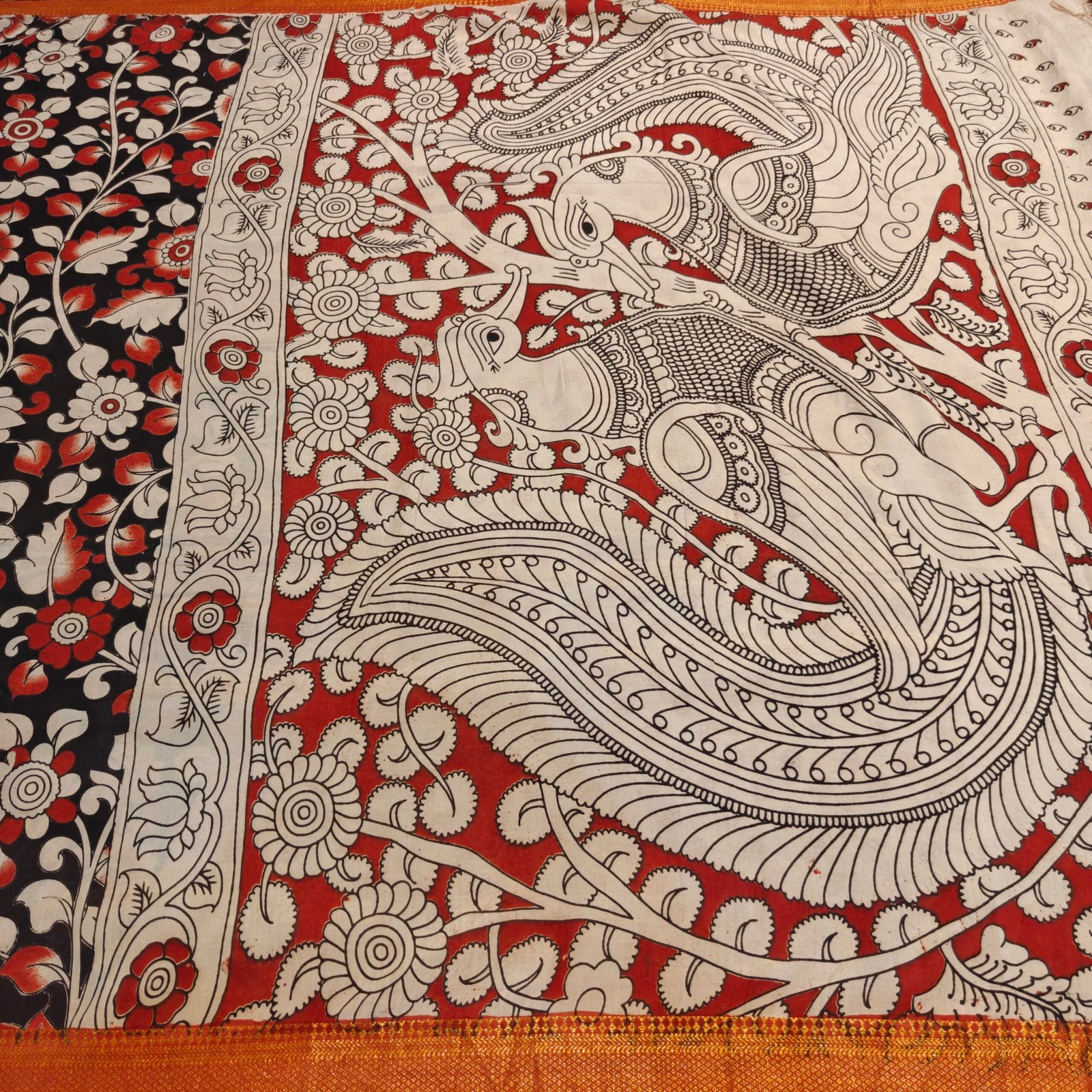 Kalamkari Silk Saree - Image 3