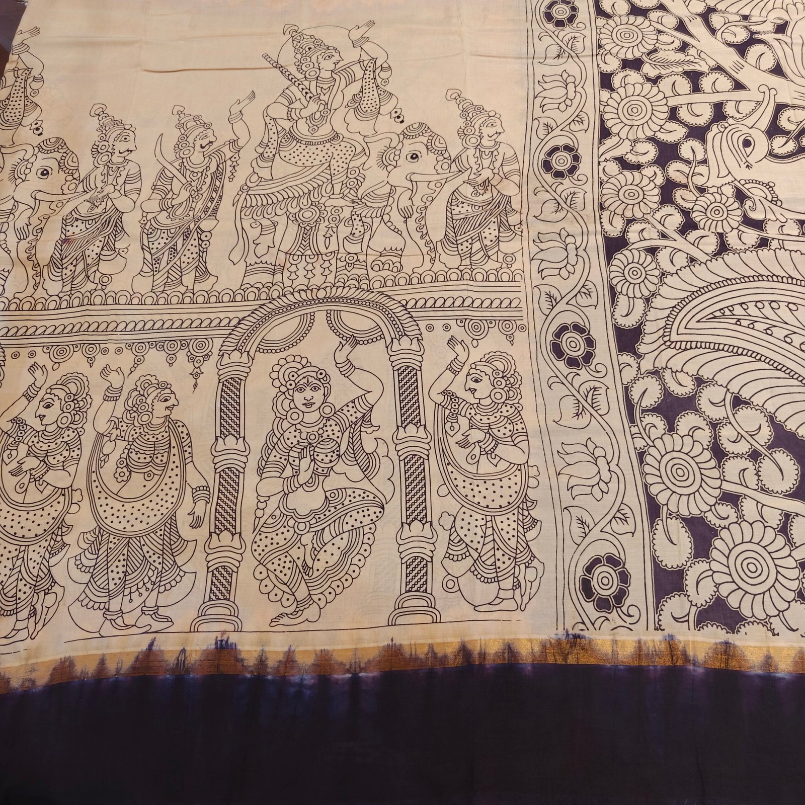 Kalamkari Silk Saree - Image 3